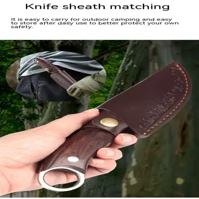 Outdoor Multi-functional Red Color Wooden Handle Knife