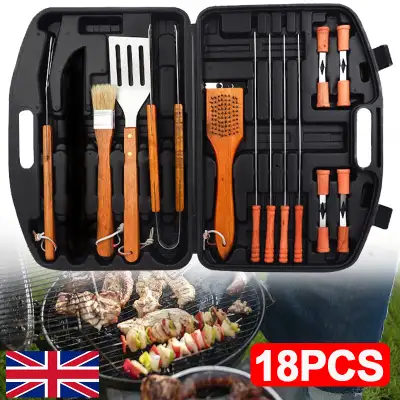 18PCS BBQ Grill Tools Kit Grilling Accessories Stainless Steel Barbecues Utensil