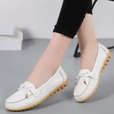 Women's Casual Flat Two-layer Cowhide Gommino