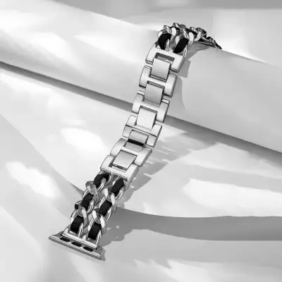 Stainless Steel Double Chain Metal Watch Strap