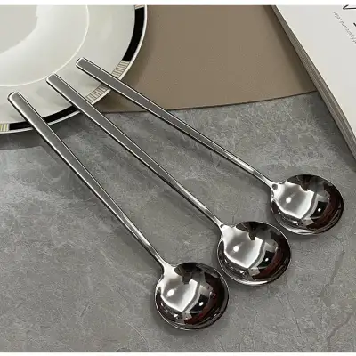 304 Stainless Steel Household Golden Round Head Spoon Creative