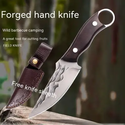 Outdoor Multi-functional Red Color Wooden Handle Knife