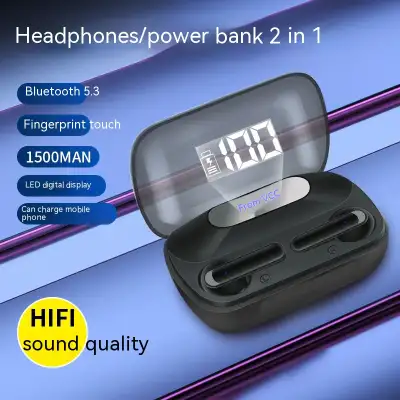 True Wireless Bluetooth Headset With Digital Display Mobile Power Bank