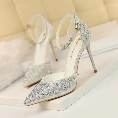 One word with shiny rhinestone female cool