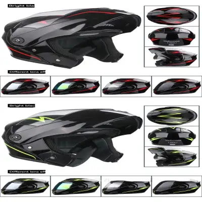 Electric Motorcycle Double Lens Exposed Men And Women Motorcycle Helmet