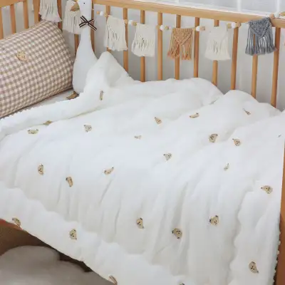 Children's Pure Cotton Wrinkled Gauze And Bean Down Quilt