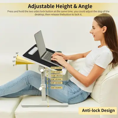 Lap Desk For Laptop, Portable Bed Table Desk, Laptop Desk With LED Light And Drawer, Adjustable Laptop Stand For Bed, Sofa, Study, Reading