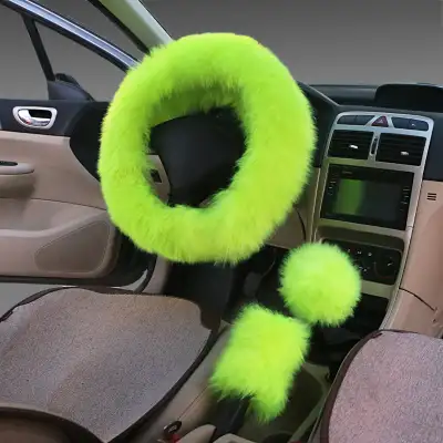 Wool Steering Wheel Cover Long Wool Handle Cover