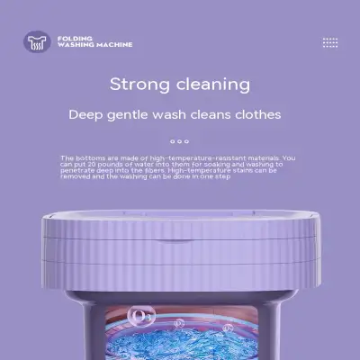 Plastic Folding Washing Machine Automatic Washing Underwear Panty Socks Baby Pet Clothes Dormitory Washing Integrated