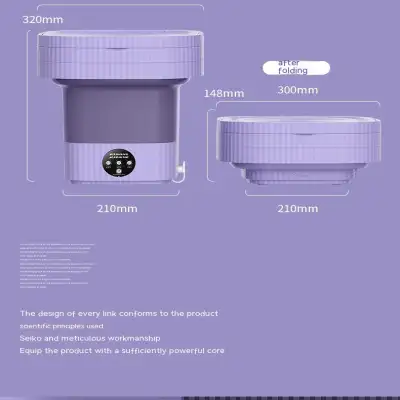 Plastic Folding Washing Machine Automatic Washing Underwear Panty Socks Baby Pet Clothes Dormitory Washing Integrated