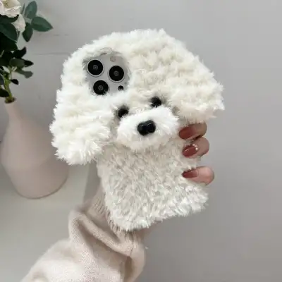 Creative Fashion Poodle Plush Phone Case