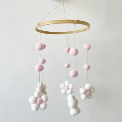 Ins Fur Ball Flower Wind Chimes Bed Bell