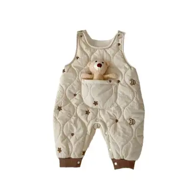 Ins Baby Winter Thickened Jumpsuit Thick Warm Hooded Romper