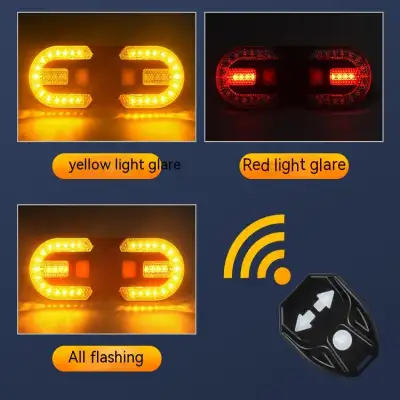 Bicycle USB Charging Wireless Remote Control Steering Taillight Detachable Night Riding Warning Cycling Fixture