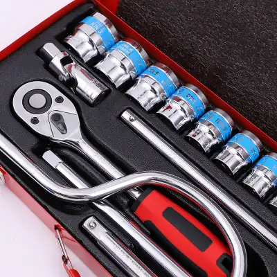 24-piece Curved Bow Car Repair Wrench Combination Suit Mechanical Household Sleeve Hardware Kits Suit