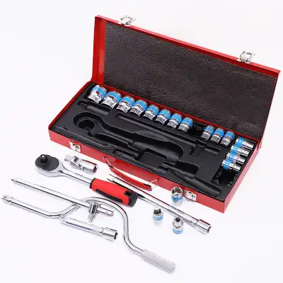 24-piece Curved Bow Car Repair Wrench Combination Suit Mechanical Household Sleeve Hardware Kits Suit