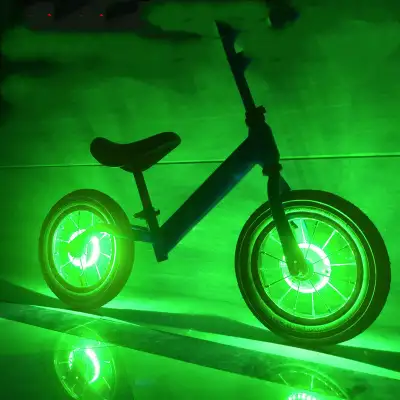 Children's Balance Bike Flower Drum Bicycle Wind Fire Roller Skating Light USB