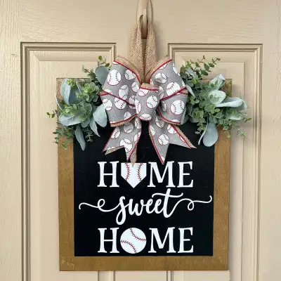 Front Door Decoration Baseball Summer Garland