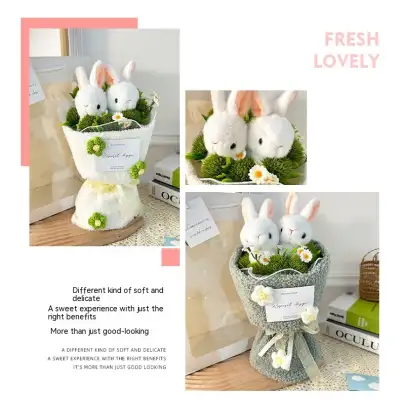 High-profile Figure Rabbit Grass-eating Doll Plush Bouquet Valentine's Day