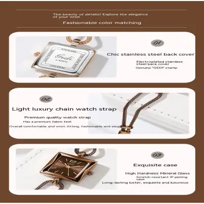 High-grade Simple Small Square Plate Alloy Bracelet Watch Antique Style