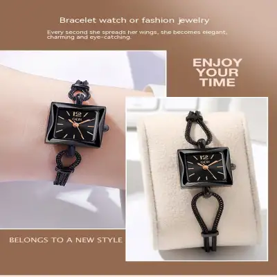 High-grade Simple Small Square Plate Alloy Bracelet Watch Antique Style