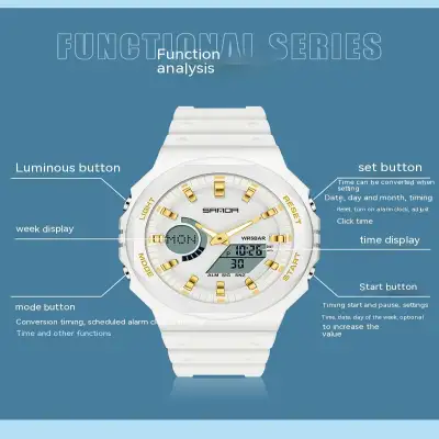 Multifunctional Sports Waterproof Double Display Electronic Watch