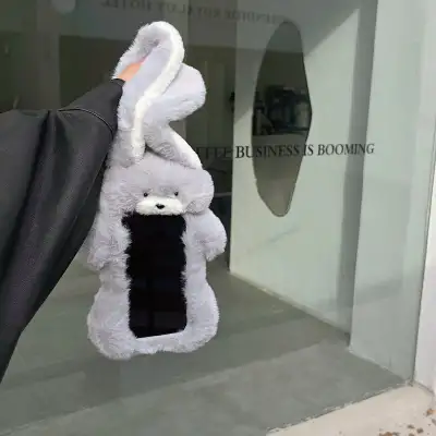 Plush Cute Long Eared Rabbit Phone Case