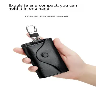 Men's Multi-functional High-grade Genuine Leather Keychain Card Holder Large Capacity Storage Fantastic