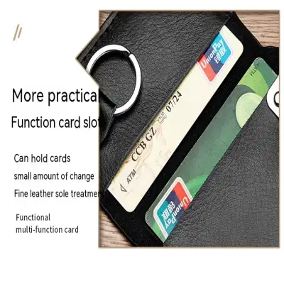 Men's Multi-functional High-grade Genuine Leather Keychain Card Holder Large Capacity Storage Fantastic