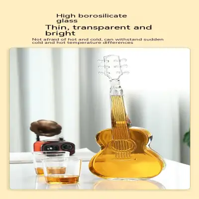 Creative Guitar Decanter Set With High Borosilicate Glass