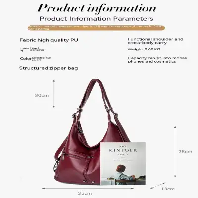 Autumn And Winter New Women's Portable Shoulder Crossbody Soft Surface Large Capacity Bag