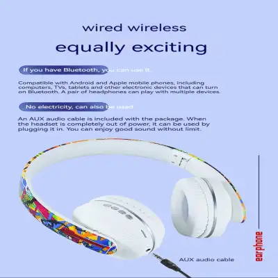 Kuchao Graffiti Bass Headset Wireless Bluetooth Headset