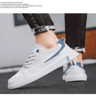 Men's Spring And Autumn Leather Casual Sneakers