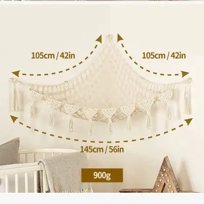 Triangle Wall Toy Net Pocket Plush Toy Hand-woven Lace Hammock