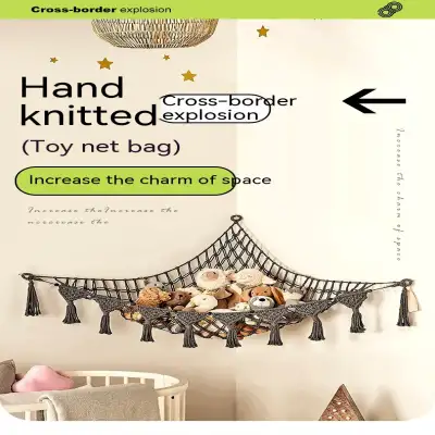 Triangle Wall Toy Net Pocket Plush Toy Hand-woven Lace Hammock