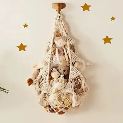 Triangle Wall Toy Net Pocket Plush Toy Hand-woven Lace Hammock