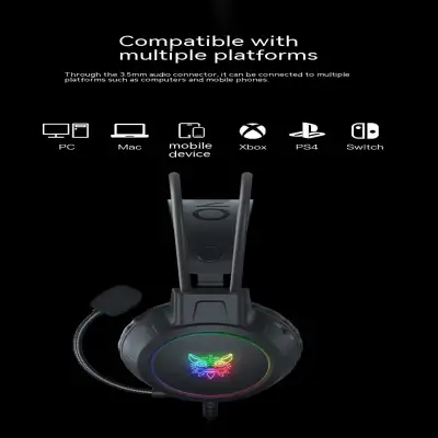 Game Earphone Headset E-sports Wired Computer RGB Luminous