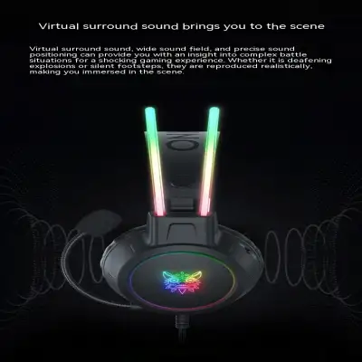 Game Earphone Headset E-sports Wired Computer RGB Luminous