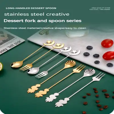 Star Moon Spoon Fork 304 Stainless Steel Good-looking Cute Spoon Coffee Spoon