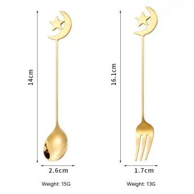 Star Moon Spoon Fork 304 Stainless Steel Good-looking Cute Spoon Coffee Spoon