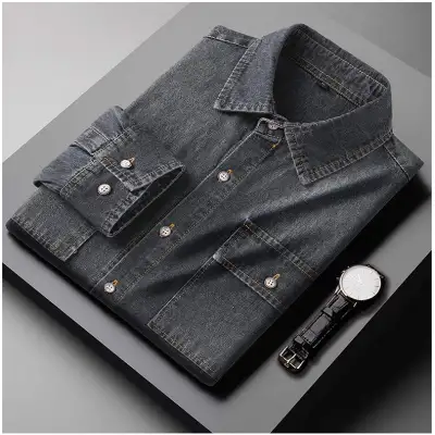 Denim Long Sleeve Shirt Casual Coat