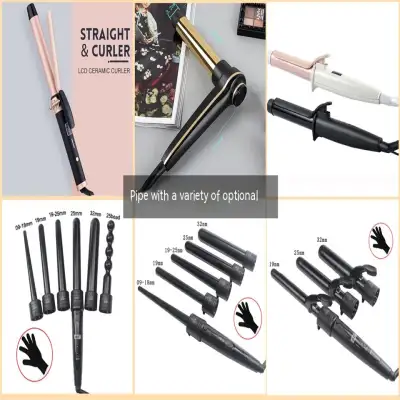 Hair Curler Hair Curler For Curling Or Straightening Multi-function LED Multi-gear Temperature Adjustment 6 In 1 Hair Curler