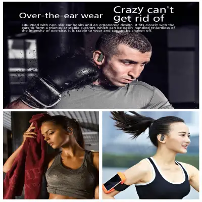 Ear-mounted IPX7 Waterproof Sports Wireless Intelligent Noise Reduction Headset