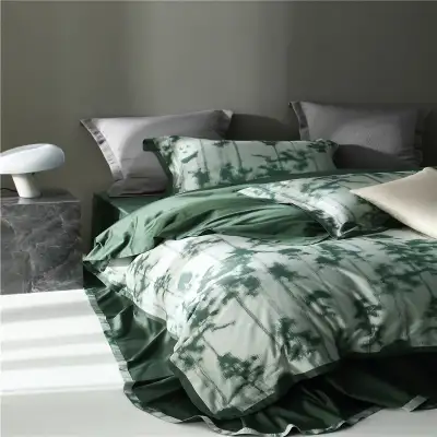 American Retro Style Long-staple Cotton Yarn-dyed Four-piece Jacquard Beddings