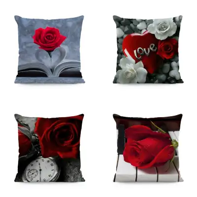 Flower Print Super Soft Square Pillow Cover