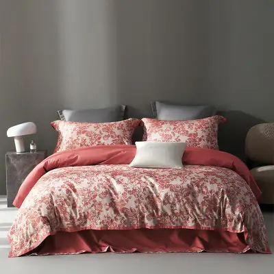 American Retro Style Long-staple Cotton Yarn-dyed Four-piece Jacquard Beddings