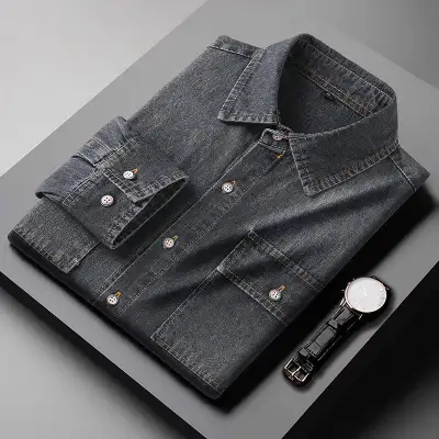 Denim Long Sleeve Shirt Casual Coat