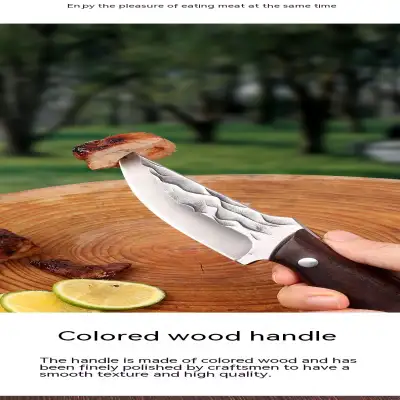 Outdoor Multi-functional Red Color Wooden Handle Knife