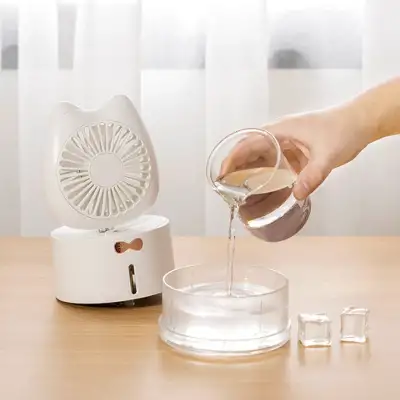 Cartoon Mini Spray Fan Two-in-one Charging Humidifier