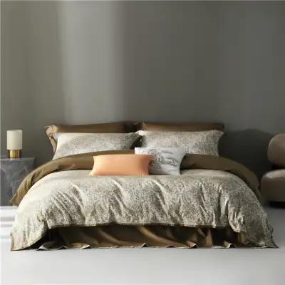 American Retro Style Long-staple Cotton Yarn-dyed Four-piece Jacquard Beddings